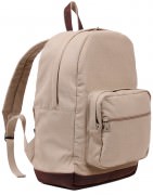 Rothco Vintage Canvas Teardrop Backpack w/ Leather Accents Khaki 9616
