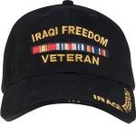 Бейсболка Rothco Deluxe Baseball Cap - Black (Iraqi Freedom Veteran Ribbons) - 9338