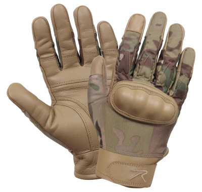 Перчатки мультикам тактические огнеупорные Rothco Hard Knuckle Cut and Fire Resistant Gloves MultiCam 2806, фото