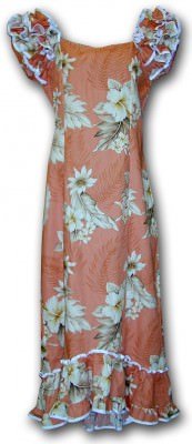 Гавайское платье му-му Pacific Legend Long Muumuu Dress - 334-3162 Peach, фото