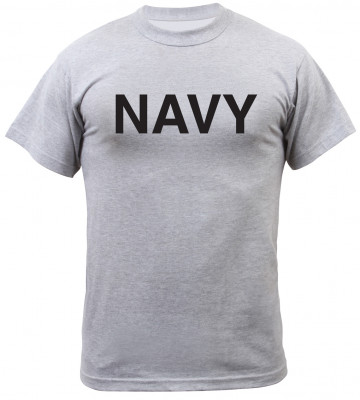Тренировочная футболка ВМФ США серая лицензионная Rothco Physical Training T-Shirt "Navy" Grey 60010, фото