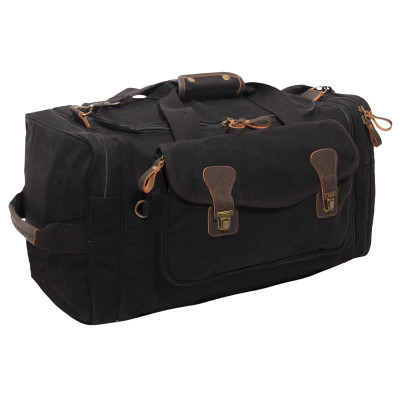 Сумка черная в стиле даффл Rothco Canvas Extended Stay Travel Duffle Bag Black 87790, фото