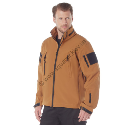 Мембранная софтшеловая куртка светло-коричневая Rothco Special Ops Tactical Soft Shell Jacket Work Brown 97680, фото