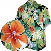 Men's Hawaiian Shirts Allover Prints 410-3799 Black