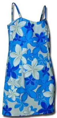 Гавайский сарафан на тонких бретельках Pacific Legend Short Spaghetti Dress - 306-3429 Blue, фото