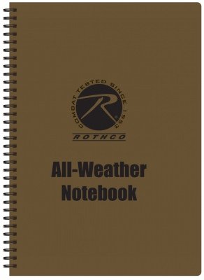 Водостойкий блокнот Rothco All Weather Waterproof Notebook Coyote Cover 8.5" x 11" 44700, фото