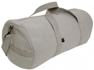 Сумка спортивная круглая серая Rothco Canvas Shoulder Duffle Bag Grey 2222 (61 см), фото