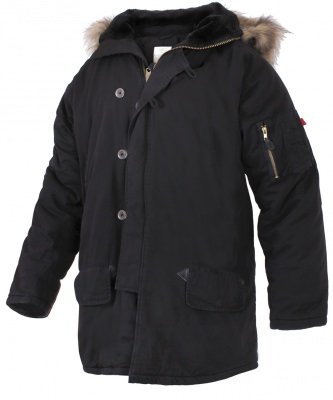 Зимняя винтажная черная хлопковая куртка аляска Rothco Vintage N-3B Parka Black 9963, фото