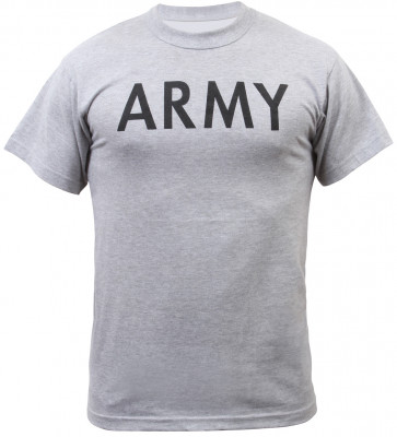 Футболка тренировочная армейская серая Rothco Physical Training T-Shirt "ARMY" Grey, фото