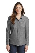 Port Authority® Ladies Slub Chambray Shirt Grey