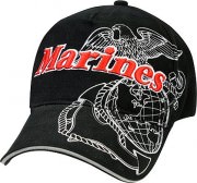Бейсболка Rothco Deluxe Baseball Cap - Black (Marines G&A Logo) - 9794