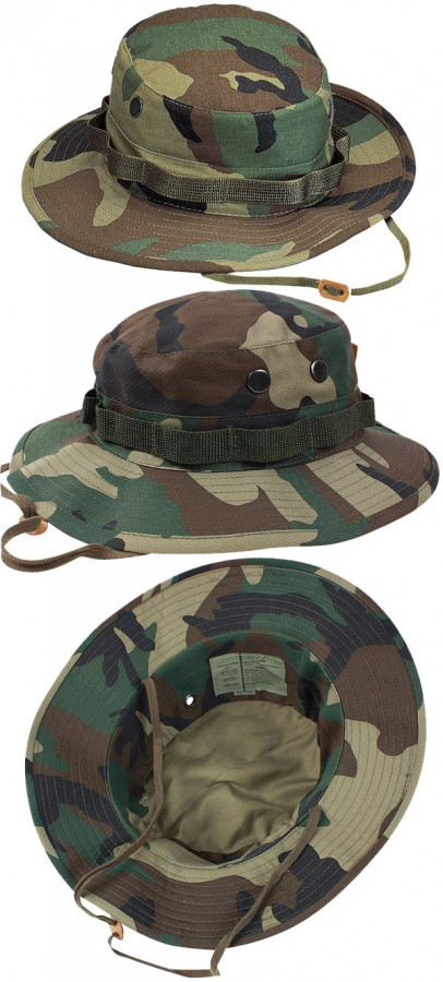 Панама военная лесной камуфляж Rothco Camo Boonie Hat Woodland Camo 5800