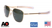 American Optical The Original Pilot Sunglasses 52mm Green / Gold Frame 10722