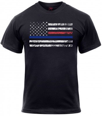 Rothco Thin Blue Line & Thin Red Line T-shirt 61660, фото