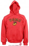 Rothco USMC Globe and Anchor Pullover Hooded Sweatshirt Red 9222