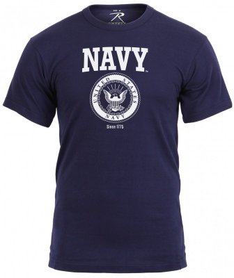 Футболка лицензионная темно-синяя Военно-Морского Флота США Rothco US Navy Emblem T-Shirt 61610, фото