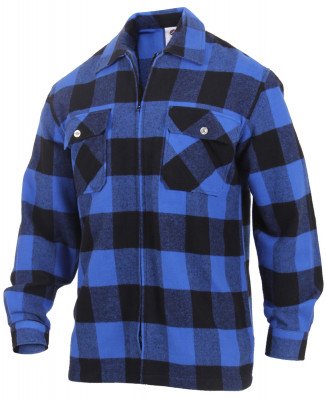 Фланелевая синяя рубашка для скрытого ношения оружия Rothco Concealed Carry Flannel Shirt Blue 3866, фото