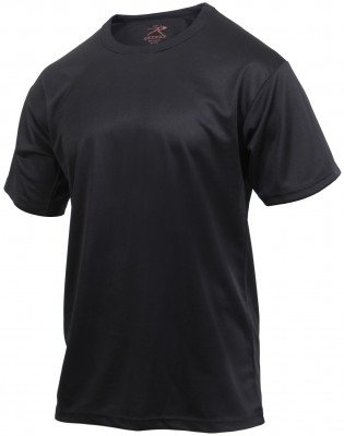 Футболка потоотводящая черная Rothco Quick Dry Moisture Wicking T-shirt Black 2735, фото