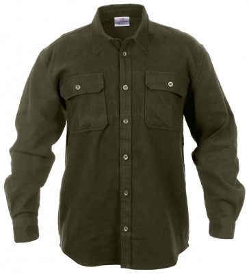Оливковая фланелевая рубашка Rothco Heavy Weight Solid Flannel Shirt Olive Drab 4669, фото