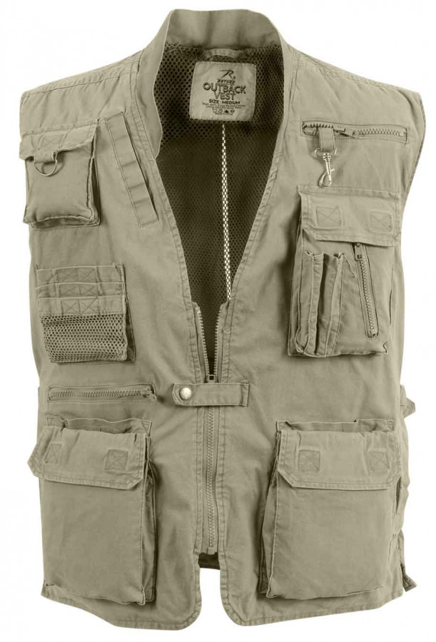 Жилет туристический унивесальный хаки Rothco Deluxe Safari Outback