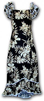 Гавайское платье му-му Pacific Legend Long Muumuu Dress - 334-3557 Black, фото