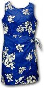 Pacific Legend Hawaiian Sarong Dress - 313-3156 Blue