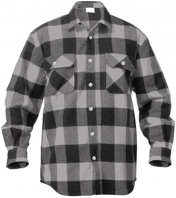 Серая фланелевая рубашка буффало Rothco Buffalo Plaid Flannel Shirt Grey 4690, фото