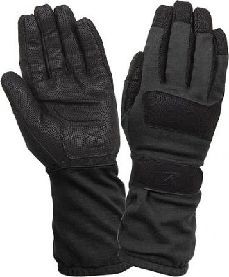Тактические перчатки-краги Rothco Fire Resistant Griplast Military Gloves Black 4421, фото