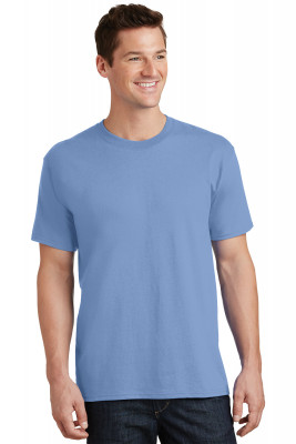 Светло-голубая мужская американская хлопковая футболка Port & Company Core Cotton Tee PC54 Light Blue, фото