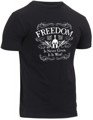 Футболка с надписью «Freedom is never given, it is won» Rothco Athletic Fit Freedom T-Shirt 1187, фото