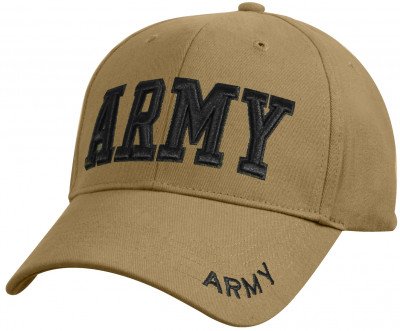 Бейсболка койотовая с надписью «ARMY» Rothco Deluxe Army Embroidered Low Profile Insignia Cap 8955, фото