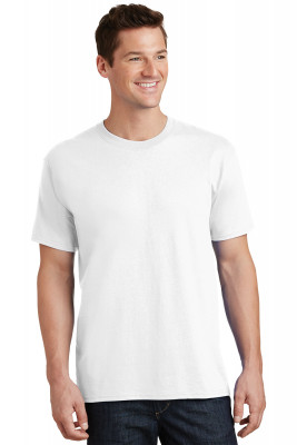 Белая мужская американская хлопковая футболка Port & Company Core Cotton Tee PC54 White, фото
