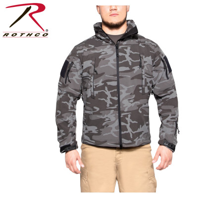 Куртка тактическая софтшелл черный камуфляж Rothco Special Ops Tactical Soft Shell Jacket Black Camo 97675, фото