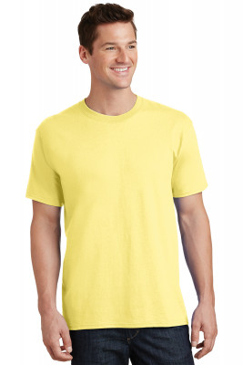 Желтая мужская американская хлопковая футболка Port & Company Core Cotton Tee PC54 Yellow, фото