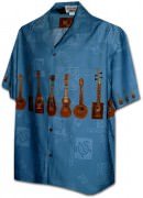 Pacific Legend Men's Border Hawaiian Shirts - 440-3753 Blue