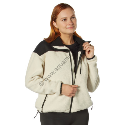 Флисовая женская кремовая куртка Rothco Womens Trailsman Sherpa Fleece Jacket Cream/Black 13160, фото