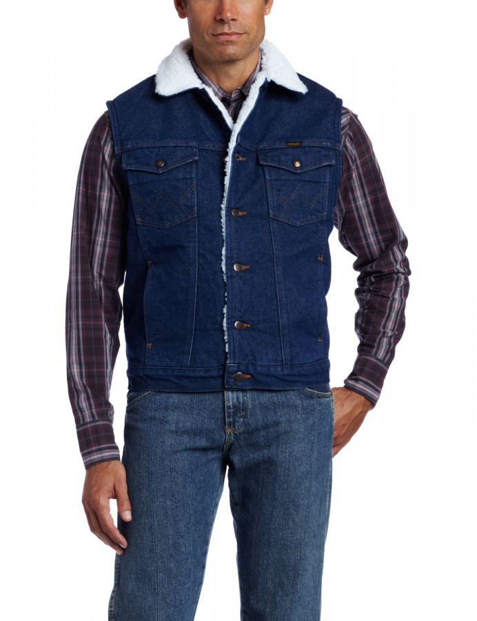 Lined denim vest hotsell