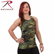 Rothco Women Workout Performance Tank Top Woodland Camo 44080