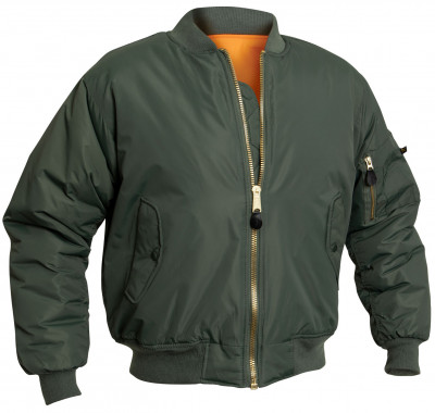 Куртка лётная зеленая из усиленного нейлона Rothco Enhanced Nylon MA-1 Flight Jacket Sage Green 2860, фото