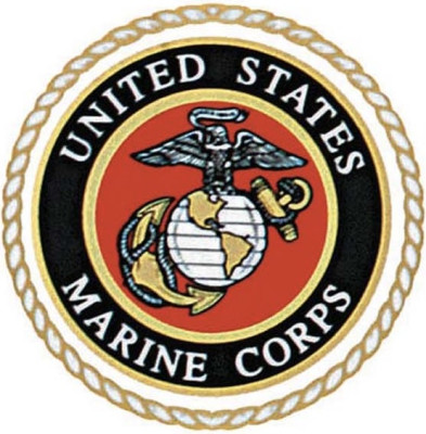 Наклейка декаль для стекол и прозрачных поверхностей - "Marine Corps" эмблема Корпуса Морской Пехоты США, фото