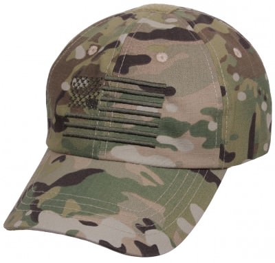 Бейсболка тактическая мультикам с вышитым приглушенным американским флагом Rothco Tactical Operator Cap With US Flag MultiCam 4363, фото
