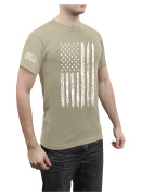 Rothco Distressed US Flag Athletic Fit T-Shirt Desert Sand 10870