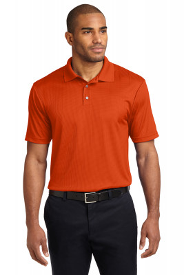 Потоотводящая мужская оранжевая футболка поло с жакардовой текстурой Port Authority, фото