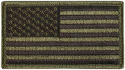 Rothco U.S. Flag Patch Subdued Olive Drab / Forward (77 x 51 мм) 1778