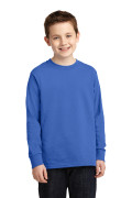 Port & Company® Youth Long Sleeve Core Cotton Tee PC54YLS Royal